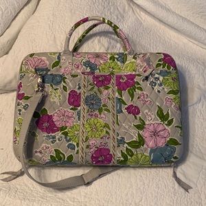 Vera Bradley 17” Hard Case Laptop Bag, Sophia Grey Watercolor Floral